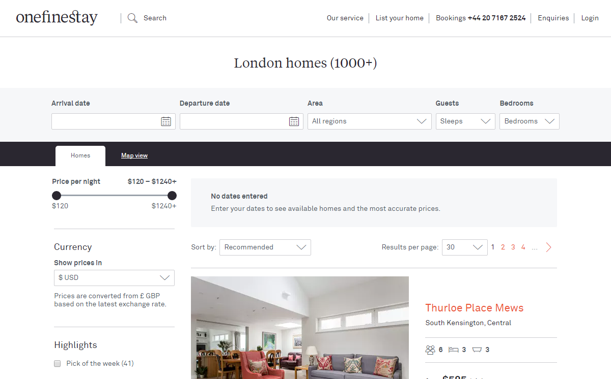 onefinestay