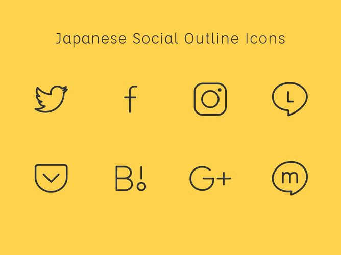 Japanese Social Outline Icons