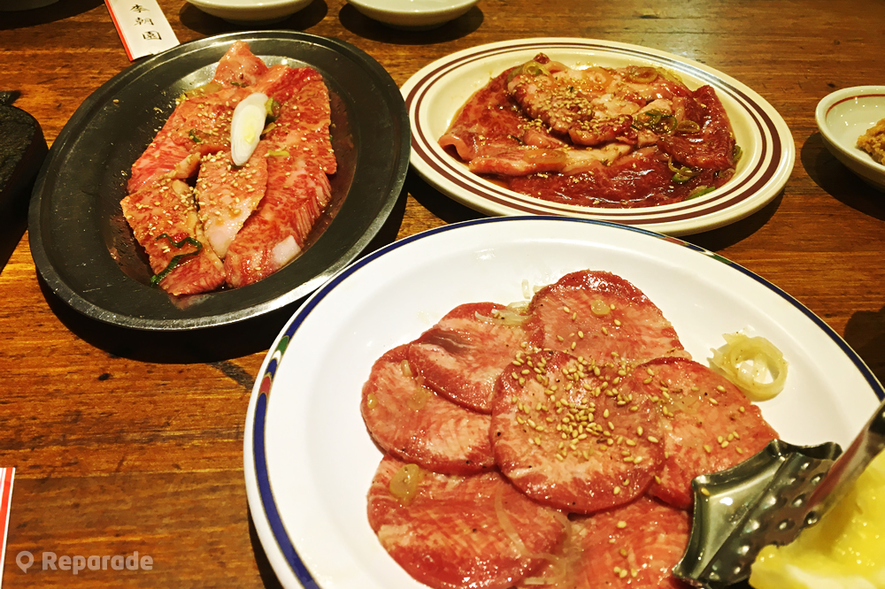 和牛切り落とし、カルビ、タン